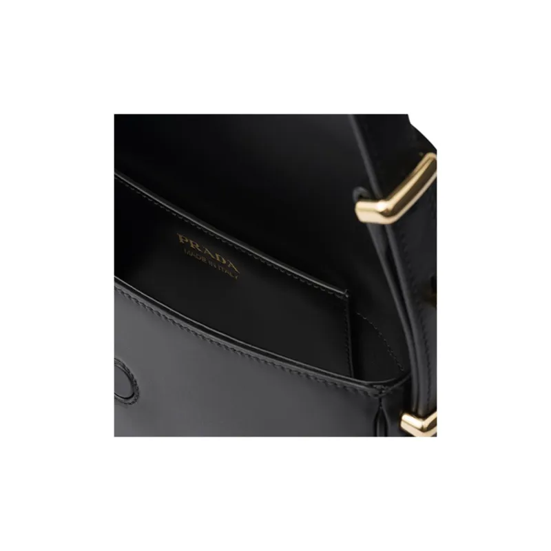 PRADA Leather Handbag, Shoulder Bag Women's Black-5