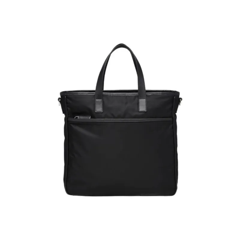 PRADA Saffiano Recycled Nylon With Patchwork Leather Tote Bag, Shopping Bag, Handbag Men's Black-2
