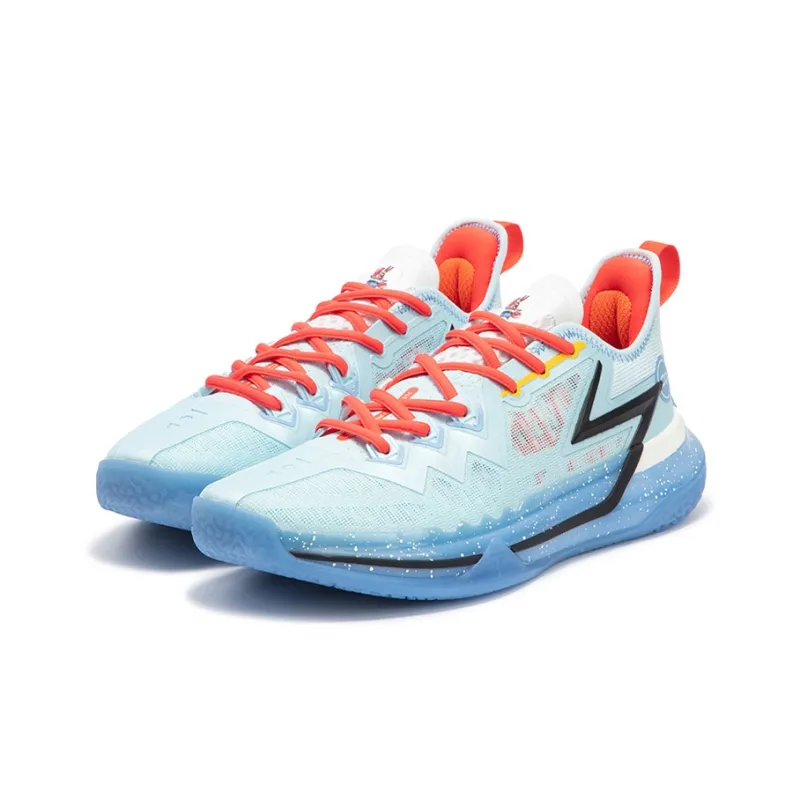 361° BIG3 Future Crab Boss Cushioning Anti Slip Wear Resistant Breathability Low Top Basketball Shoes Men's Sky Blue-2