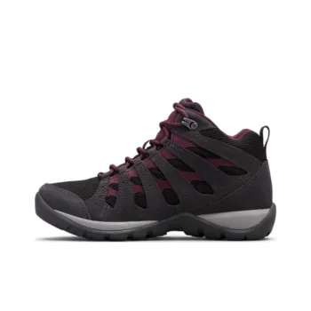 Columbia REDMOND V2 Cushioning Anti-Slip And Wear-Resistant Mid-Top Trekking Shoes Women's Black Red