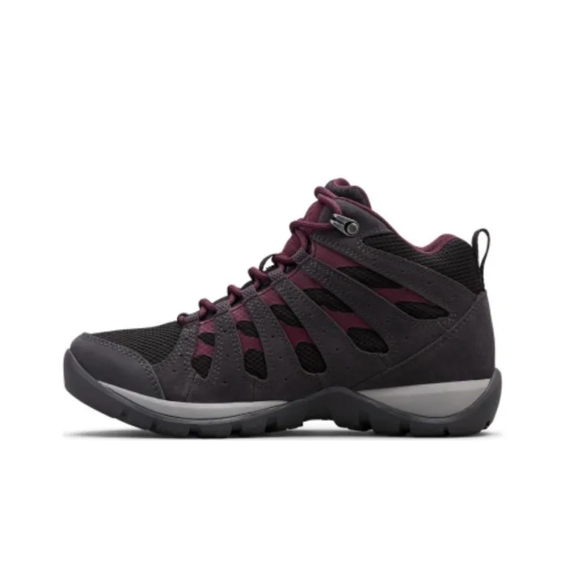 Columbia REDMOND V2 Cushioning Anti-Slip And Wear-Resistant Mid-Top Trekking Shoes Women's Black Red-0
