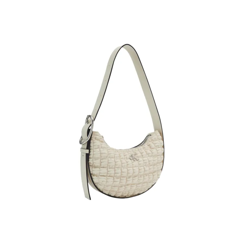 CK/Calvin Klein Synthetic Material Crescent Bag, Handbag, Shoulder Bag Women's Cow Ivory-1