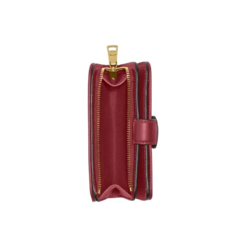 COACH Tabby Smooth Leather Card Holder Wallet Medium Size Women's Red-3