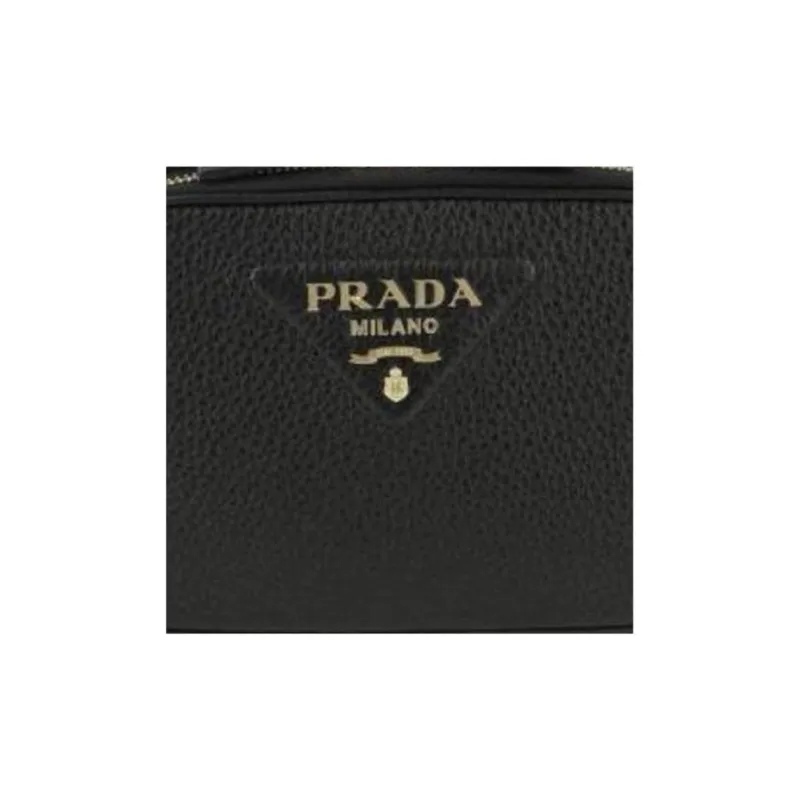 PRADA Calfskin Shoulder Bag, Crossbody Bag, Handbag Women's Black-4