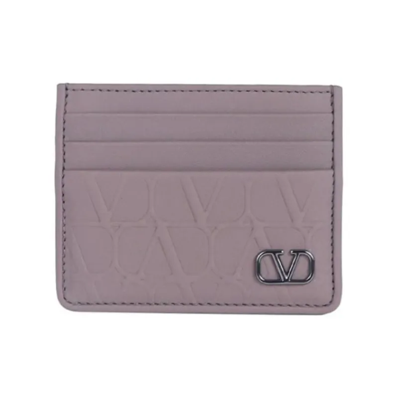 Valentino Leather Card Holder Unisex Purple-0