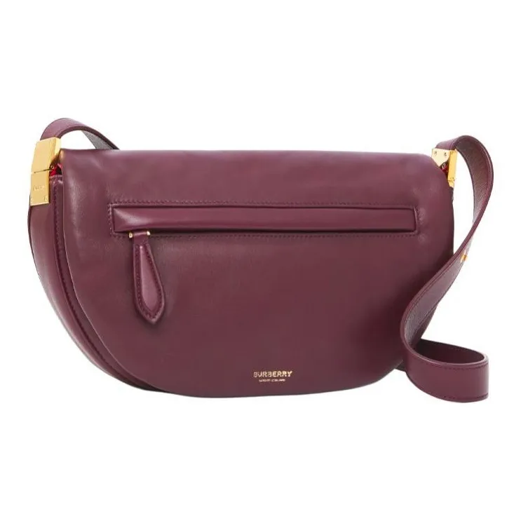 Burberry Olympia Lambskin Crescent Bag Portable Crossbody Bag Shoulder Bag Women's Dark Chestnut-3