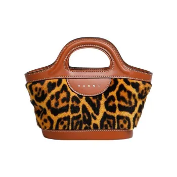 MARNI TROPICALIA Cow Leather Shoulder Bag, Crossbody Bag, Handbag Mini Women's Leopard Print