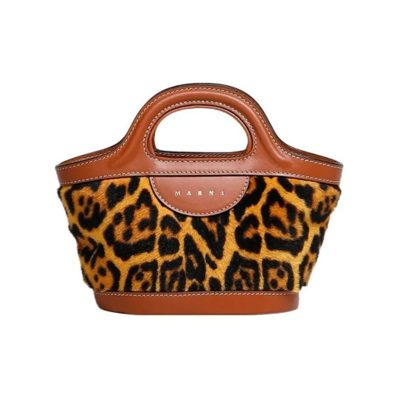 MARNI TROPICALIA Cow Leather Shoulder Bag, Crossbody Bag, Handbag Mini Women's Leopard Print-0