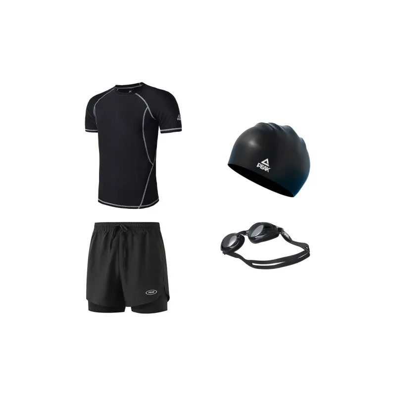 PEAK Swimming Sets Polyester Elastane Beach Water Park Hot Spring Men's Black-4