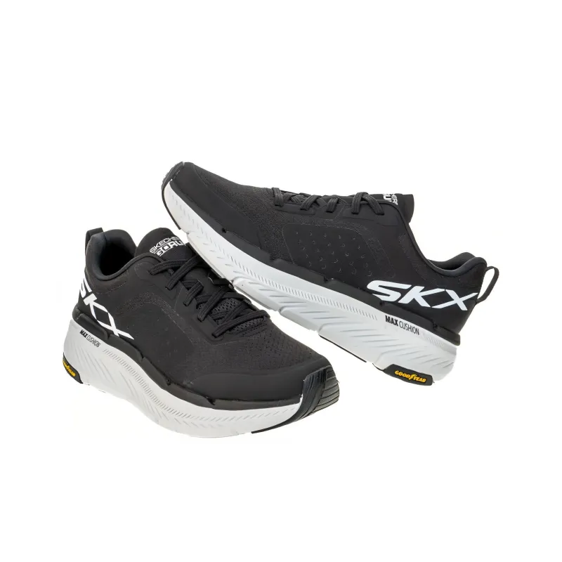 Skechers Lightweight Low Top Casual Running Shoes Men's Black White-2