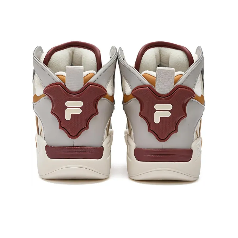 FILA Cushioning Warm High Top Vintage Basketball Shoes Women's Beige Gray-2