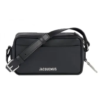 Jacquemus Leather Camera Bag Shoulder Bag Crossbody Bag Unisex Black