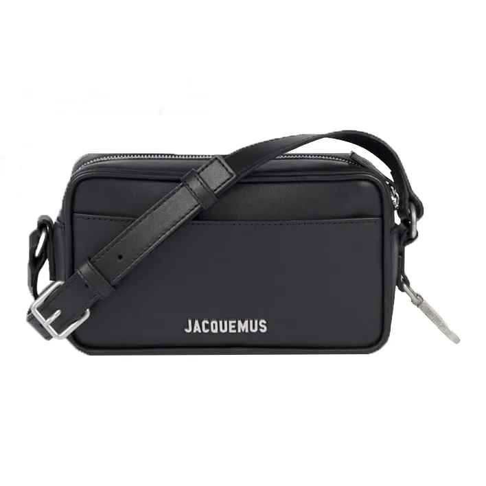 Jacquemus Leather Camera Bag Shoulder Bag Crossbody Bag Unisex Black-0
