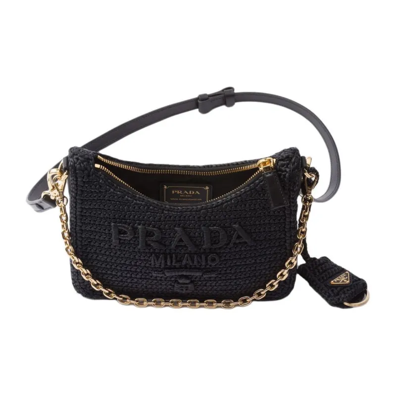 PRADA Re-Edition Leather Controller Handbag Shoulder Bag Women's Black-1