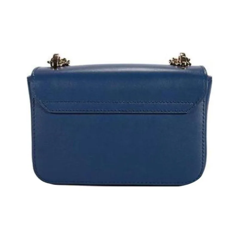Furla Metropolis Collection Calfskin Small Square Bag Pig Nose Bag Shoulder Crossbody Bag Small Size Women's Dark Blue-3