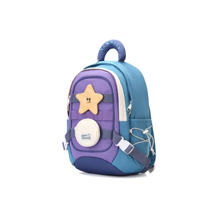 VANWALK Polyester Backpack Regular Unisex Yellow/Blue/White/Purple-14