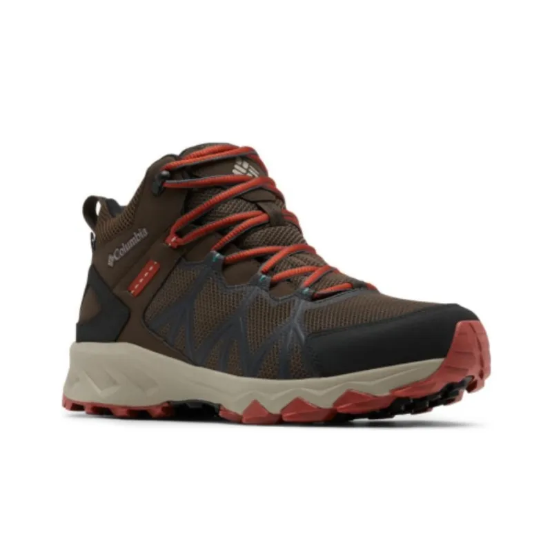 Columbia PEAKFREAK II Waterproof And Breathable Mid-Top Trekking Shoes Men's Brown Red-1