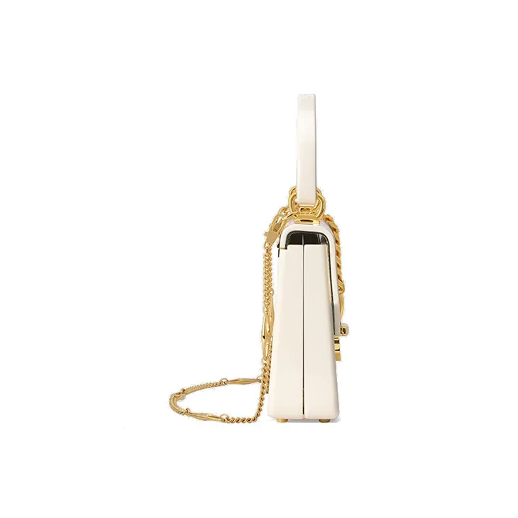 GUCCI Sylvie 1969 Acrylic Box Bag Chain Bag Shoulder Bag Crossbody Bag Handbag Mini Women's White-2