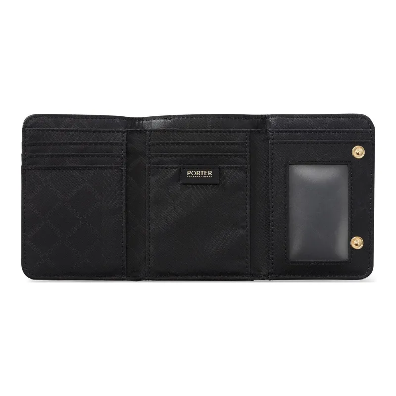 PORTER Ounce Cotton With PU And Canvas Coin Purse Unisex Black-2