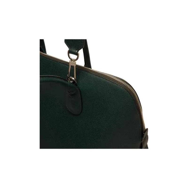 Valextra Millepunte Calfskin Shoulder Bag, Crossbody Bag, Handbag Men's Forest Green-4