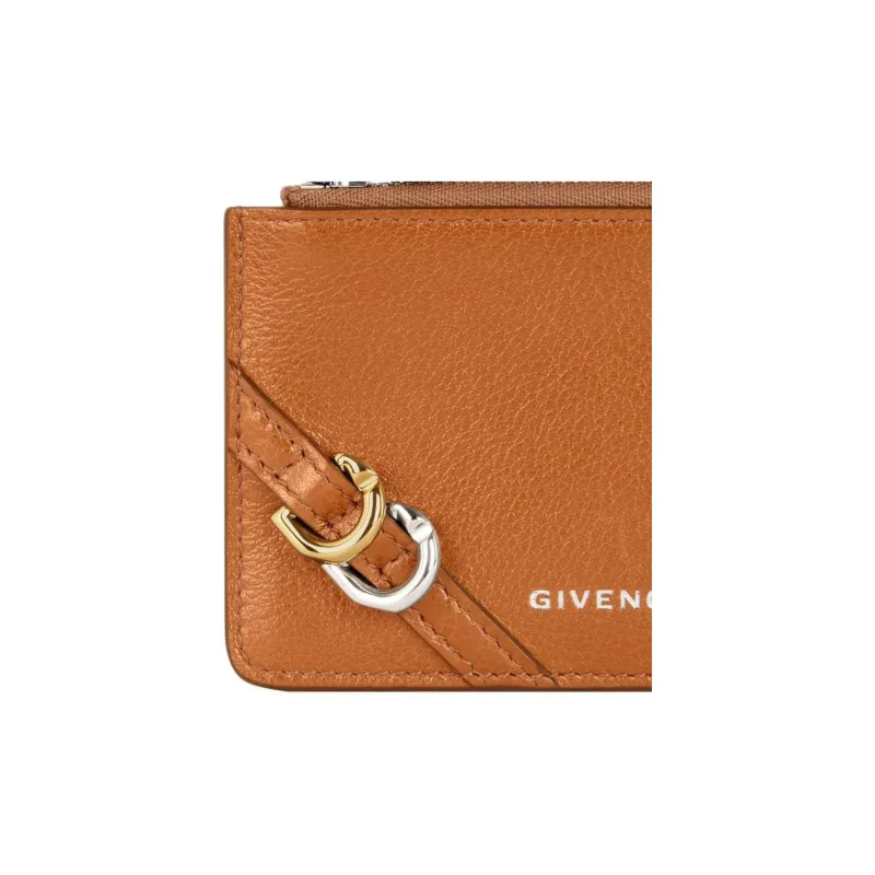 Givenchy Voyou Buffalo Leather Card Holder Women's Soft Tan-2