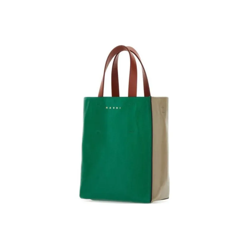 MARNI Museo Calfskin Tote Bag Shopping Bag Crossbody One Shoulder Handbags Mini Women's Green-2
