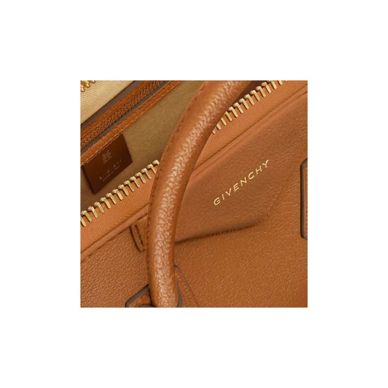GIVENCHY Buffalo Leather Patchwork Leather Handbag Small Size Women's Soft Tan-3