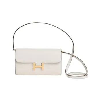 HERMES Constance To Go Epsom Leather Wallets Clutches Shoulder Bag Crossbody Bag Women's M4 Gris Pale Cream Gray