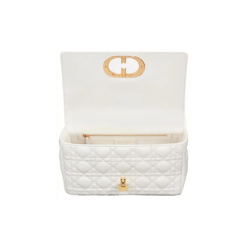 DIOR Cow Leather Shoulder Bag, Crossbody Bag Medium Size Women's Ivory-4
