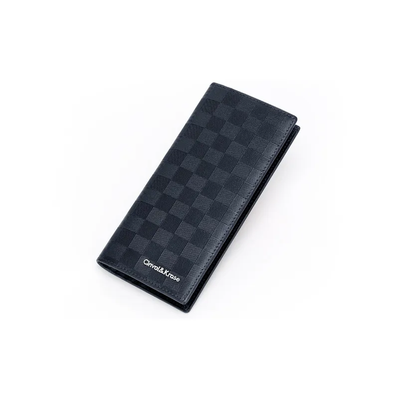 Simvay Clos Cow Leather With Synthetic Leather Long Coin Purse Clutch ID Holder Money Clip Regular Men's Black-17