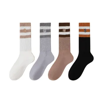 H-YXIANG Mid-Calf Socks Women's 4 Pack