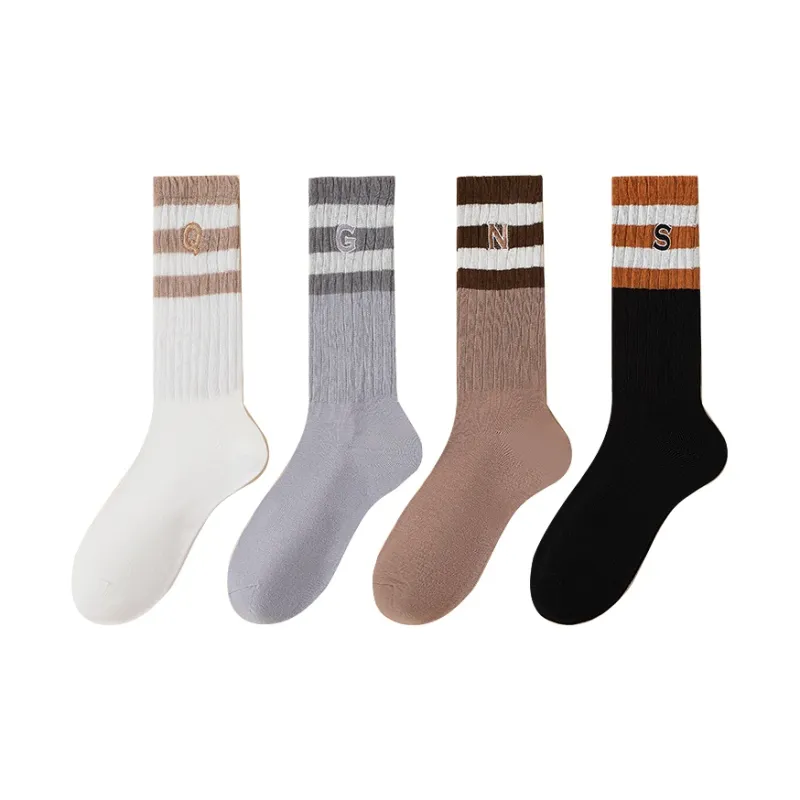 H YXIANG Mid Calf Socks Women's 4 Pack-0