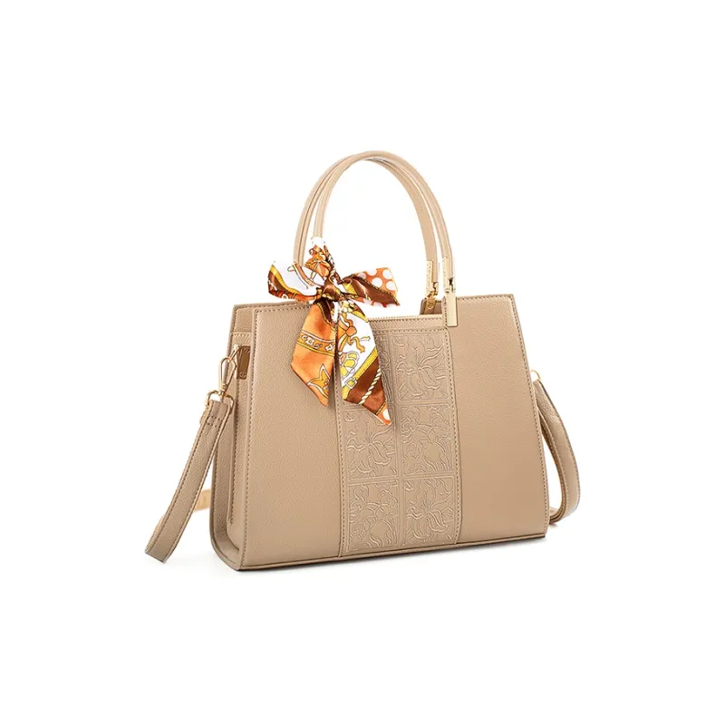 Vigno Synthetic Leather Mom's Handbag Shoulder Bag Crossbody Bag Medium Size Women's Red/Apricot-11