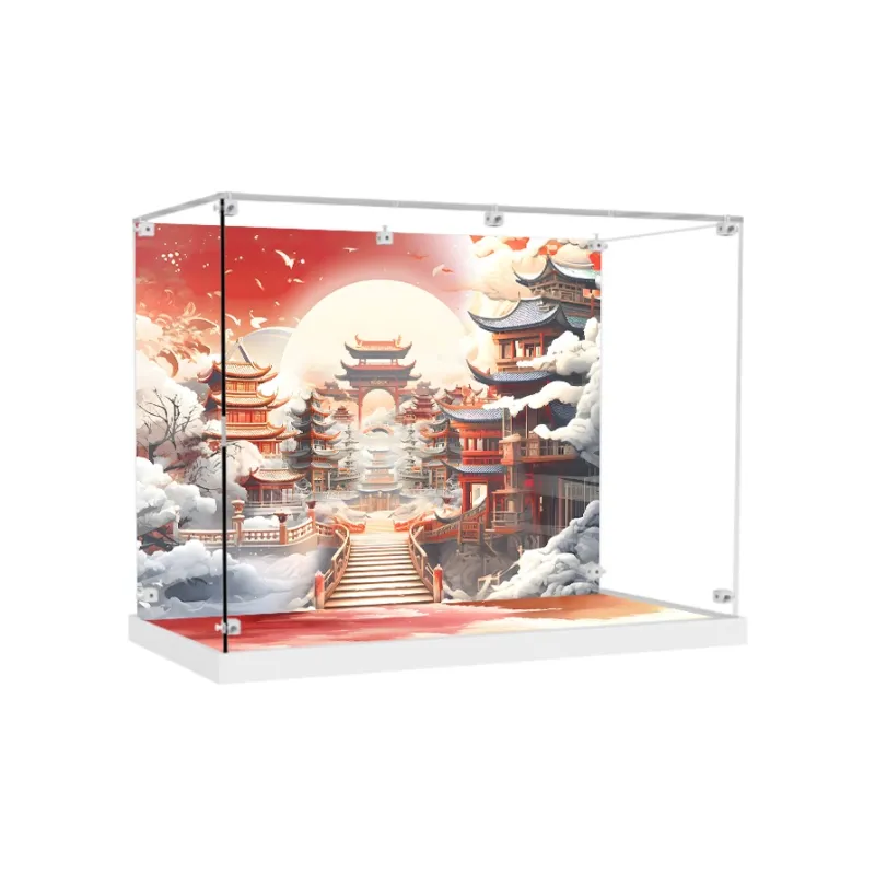 KGBOX Building Block 80112 Auspicious Dragon Nafu Acrylic Dust Resistant Transparent Display Case Model Accessories-10