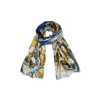 Eucalyptus Ornamentation Silk Scarves Women's
