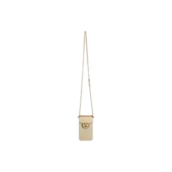 Valentino Cow Leather One Shoulder Crossbody Cell Phone Pouch Regular Women's Ivory