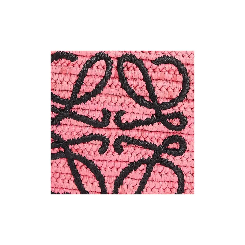 LOEWE Raffia Fiber Crossbody Handbag Small Size Women's Sunset Pink-4