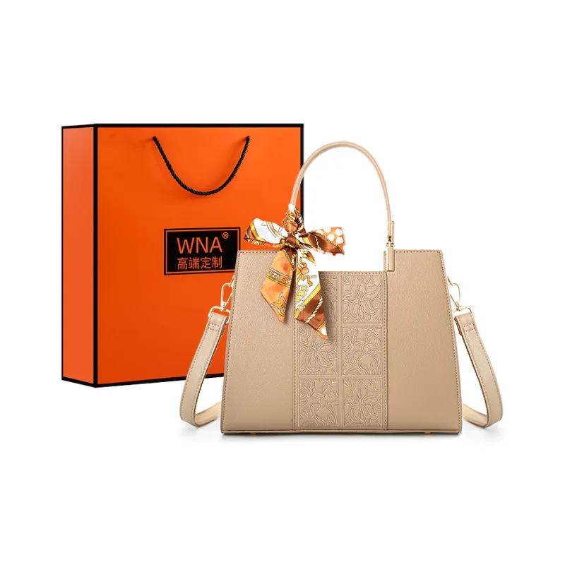 Vigno Synthetic Leather Mom's Handbag Shoulder Bag Crossbody Bag Medium Size Women's Red/Apricot-10