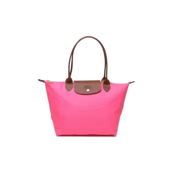 LONGCHAMP Le Pliage Cow Leather Dumpling Bag One Shoulder Handbag Small Size Women's Pink