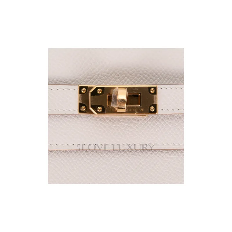 HERMES Epsom Calfskin Crossbody Bag Shoulder Bag Women's M4 Gris Pale Cream Gray-7