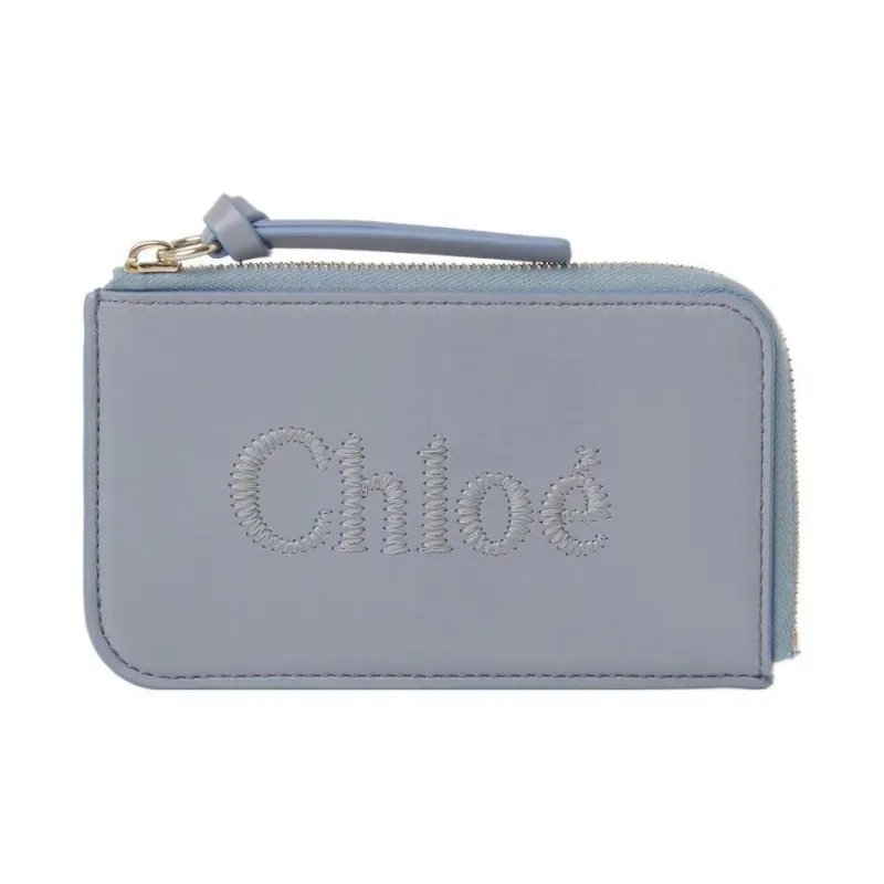 Chloe Calfskin Wallet Small Size Women's Storm Blue-0