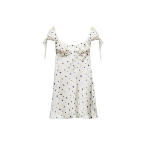 ZARA Short-Sleeved Dresses Women's White