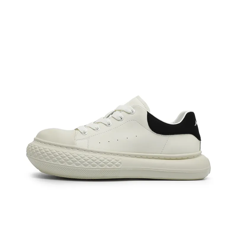 Angelmi Wear resistant And Lightweight Low Top Skateboard Shoes Men's White-0