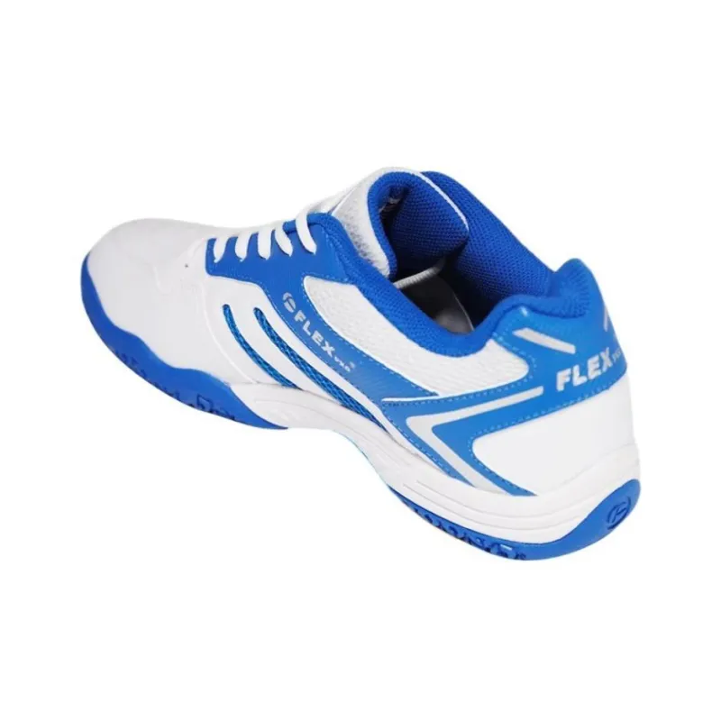 FLEX PRO Anti-Slip Wear-Resistant Low-Top Badminton Shoes Unisex White Blue-3