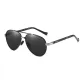 Black Silver Frame+Polarized Black Gray Lens+Box
