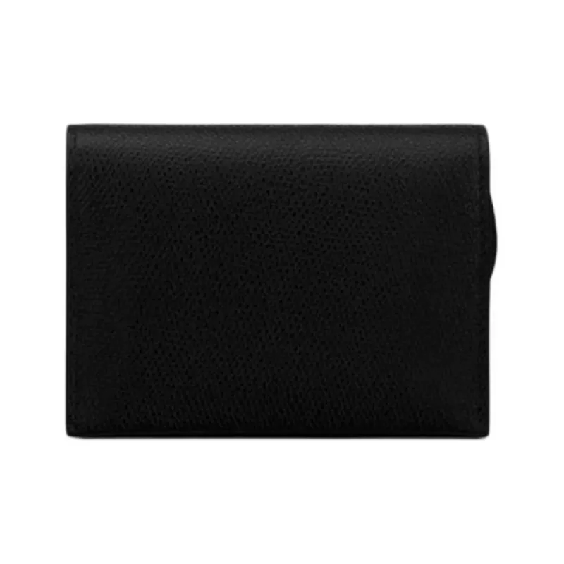 DIOR Saddle Grained Cow Leather Wallets Card Holders Unisex Black-2