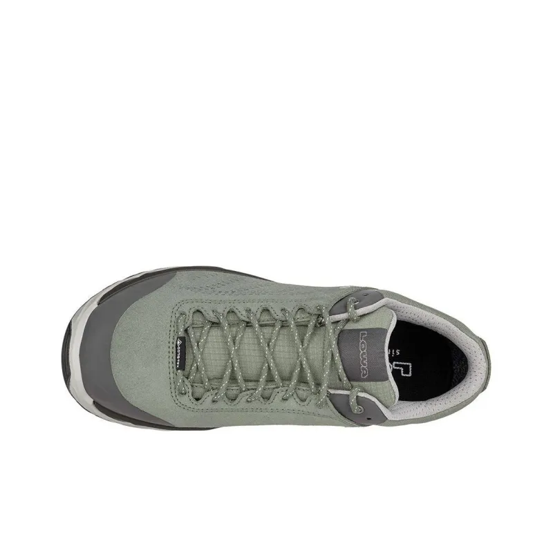 Lowa Malta GTX Anti-Slip Wear-Resistant Low-Top Trekking Shoes Women's Green Black-3