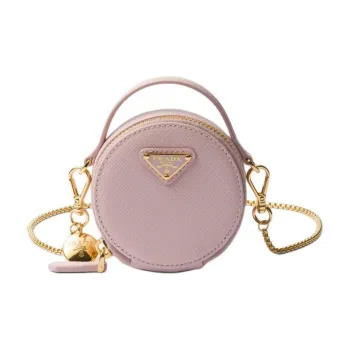 PRADA Saffiano Leather Portable Crossbody Bag Shoulder Bag Mini Women's Snow Pink