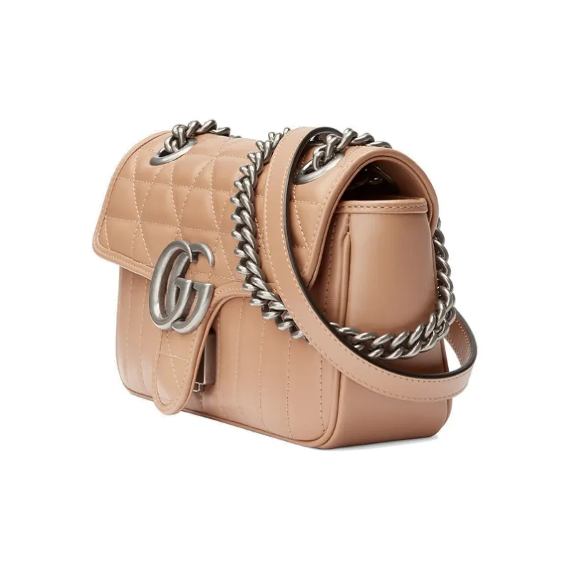 GUCCI Leather Shoulder Bag Crossbody Bag Mini Women's Rose Beige/Milk Tea Beige-1