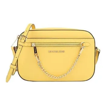 MICHAEL KORS Jet Set Leather Camera Bag, Shoulder Bag, Crossbody Bag Large Size Women's Yellow